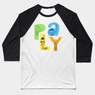 Play, Fun, Imagination, cartoon retro Baseball T-Shirt